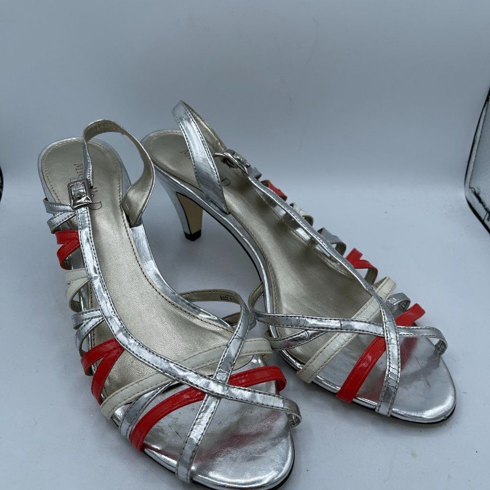 Vintage Michelle D Strappy Metallic Party Retro Sandals